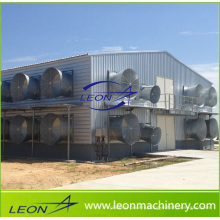 Leon series prefab steel structure poultry house with auto feeding system